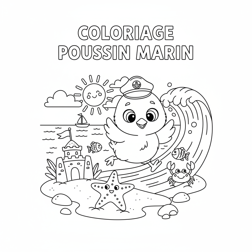 Coloriage coloriage à imprimer poussin 5