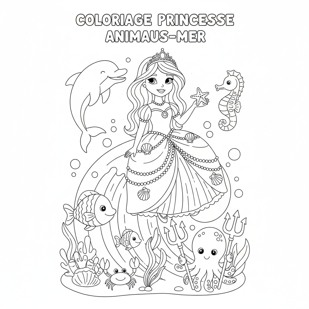 Coloriage coloriage à imprimer princesse 2