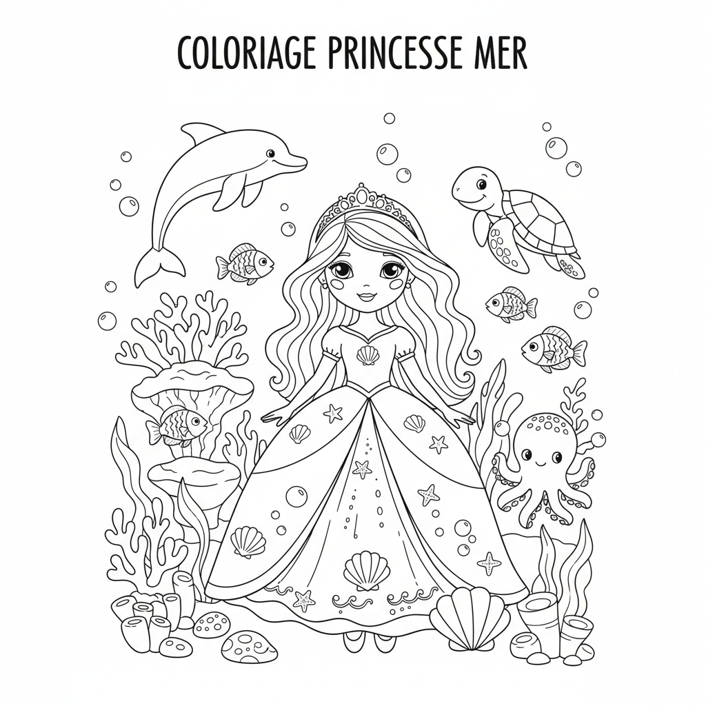 Coloriage coloriage à imprimer princesse 3