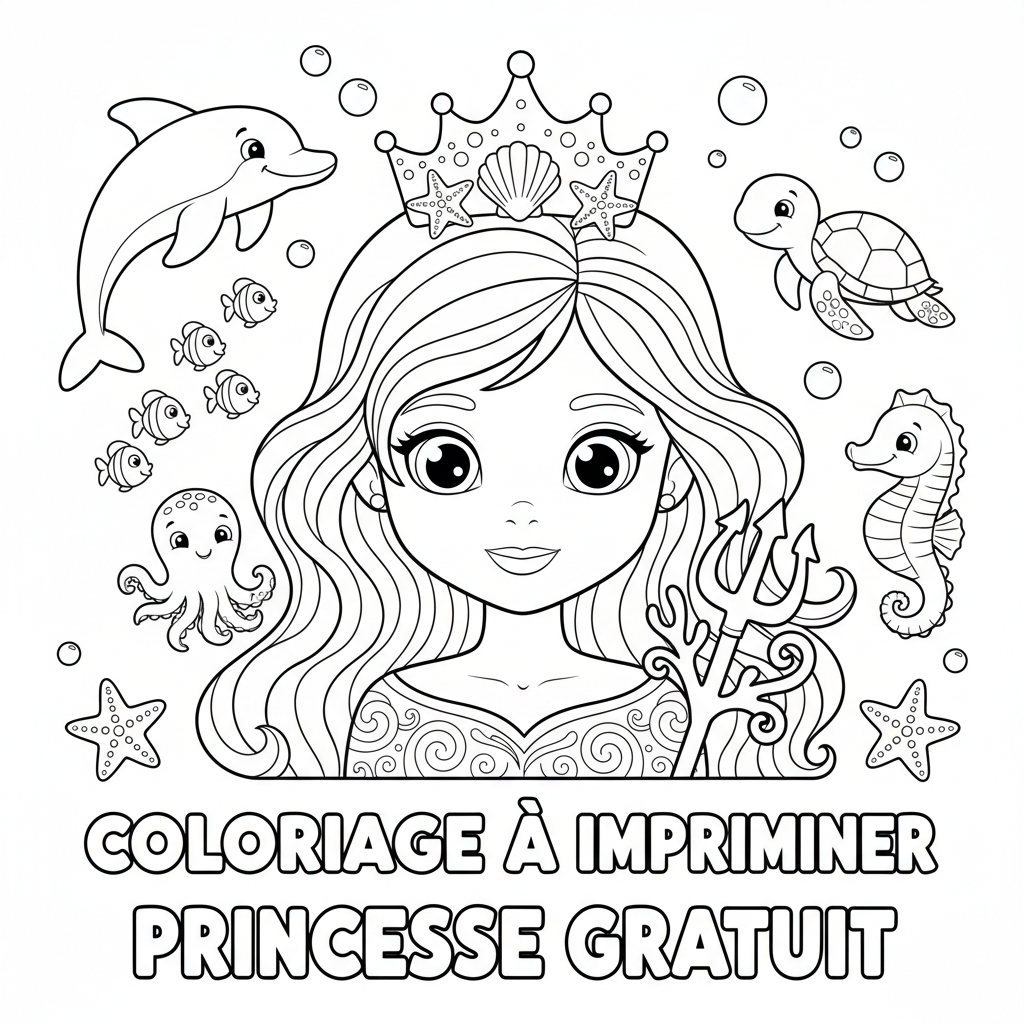 Coloriage coloriage à imprimer princesse gratuit 4
