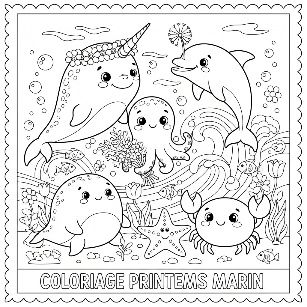 Coloriage coloriage à imprimer printemps 4