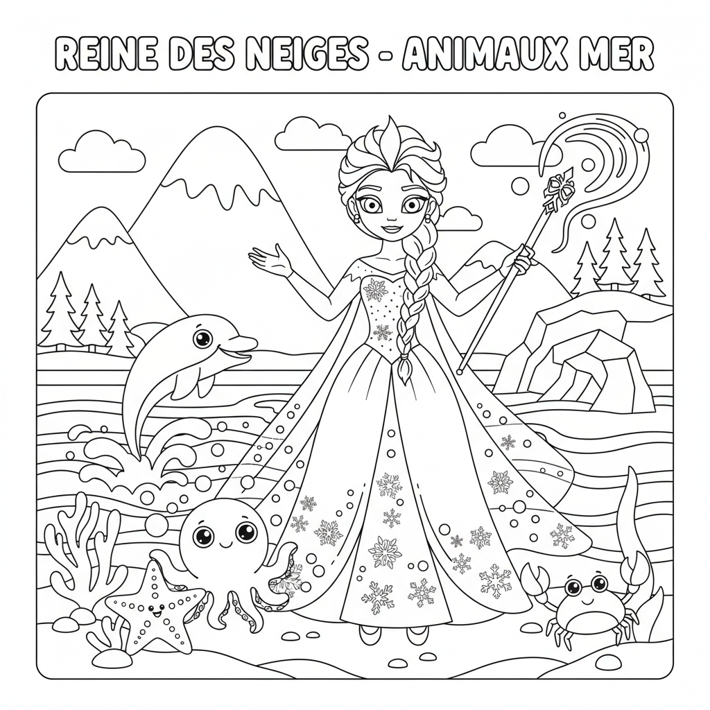 Coloriage coloriage a imprimer reine des neige 3