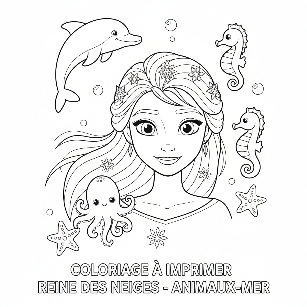 Coloriage coloriage a imprimer reine des neige 4