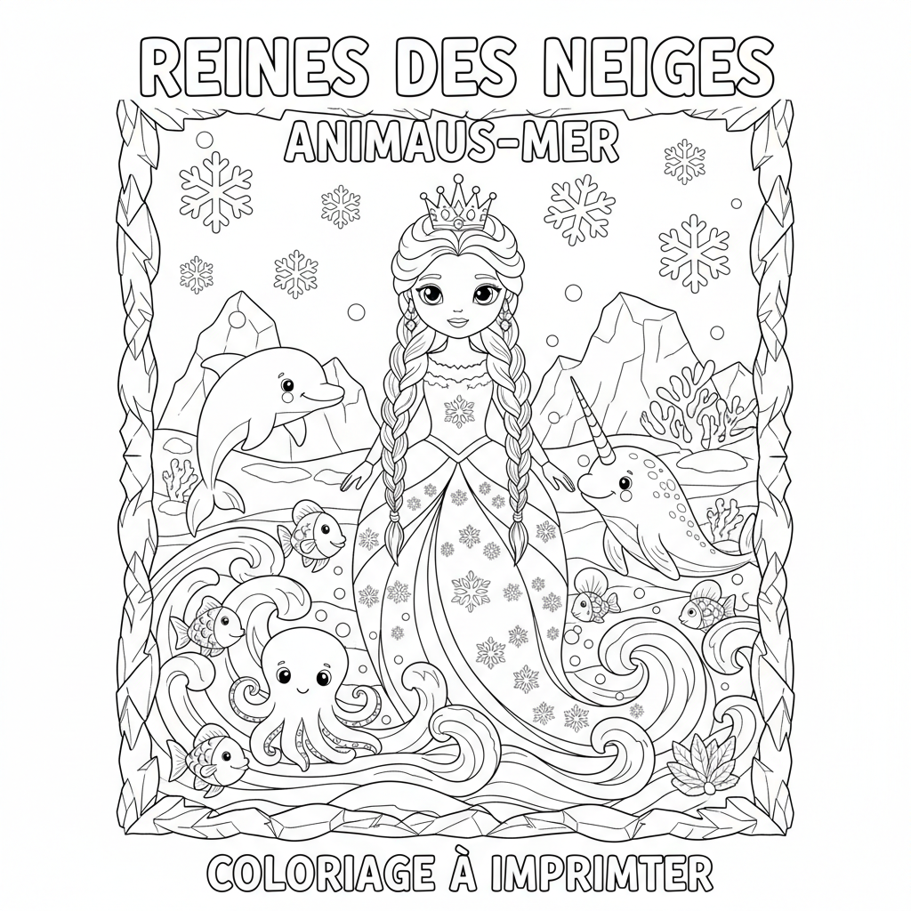 Coloriage coloriage a imprimer reines des neiges 3