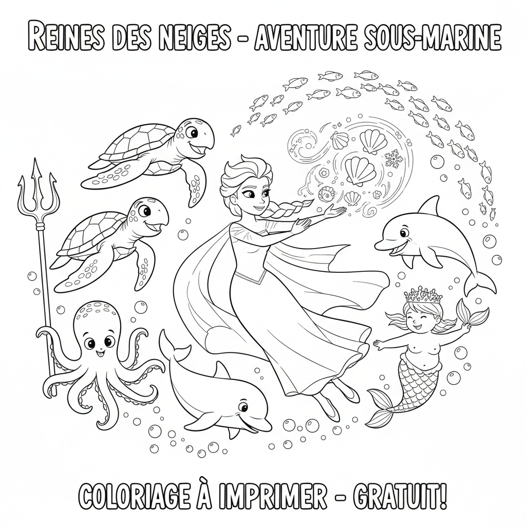 Coloriage coloriage a imprimer reines des neiges 5