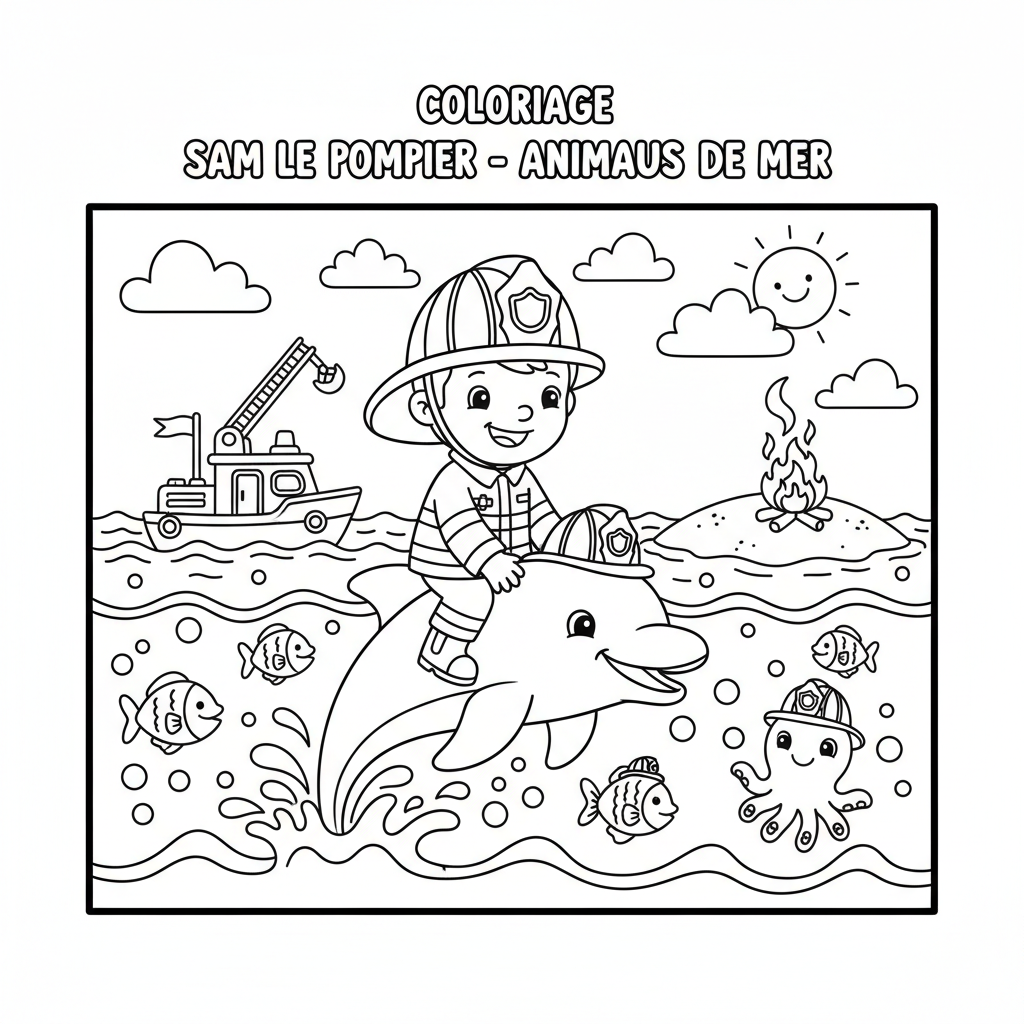 Coloriage À Imprimer Sam Le Pompier Gratuit pour Enfant