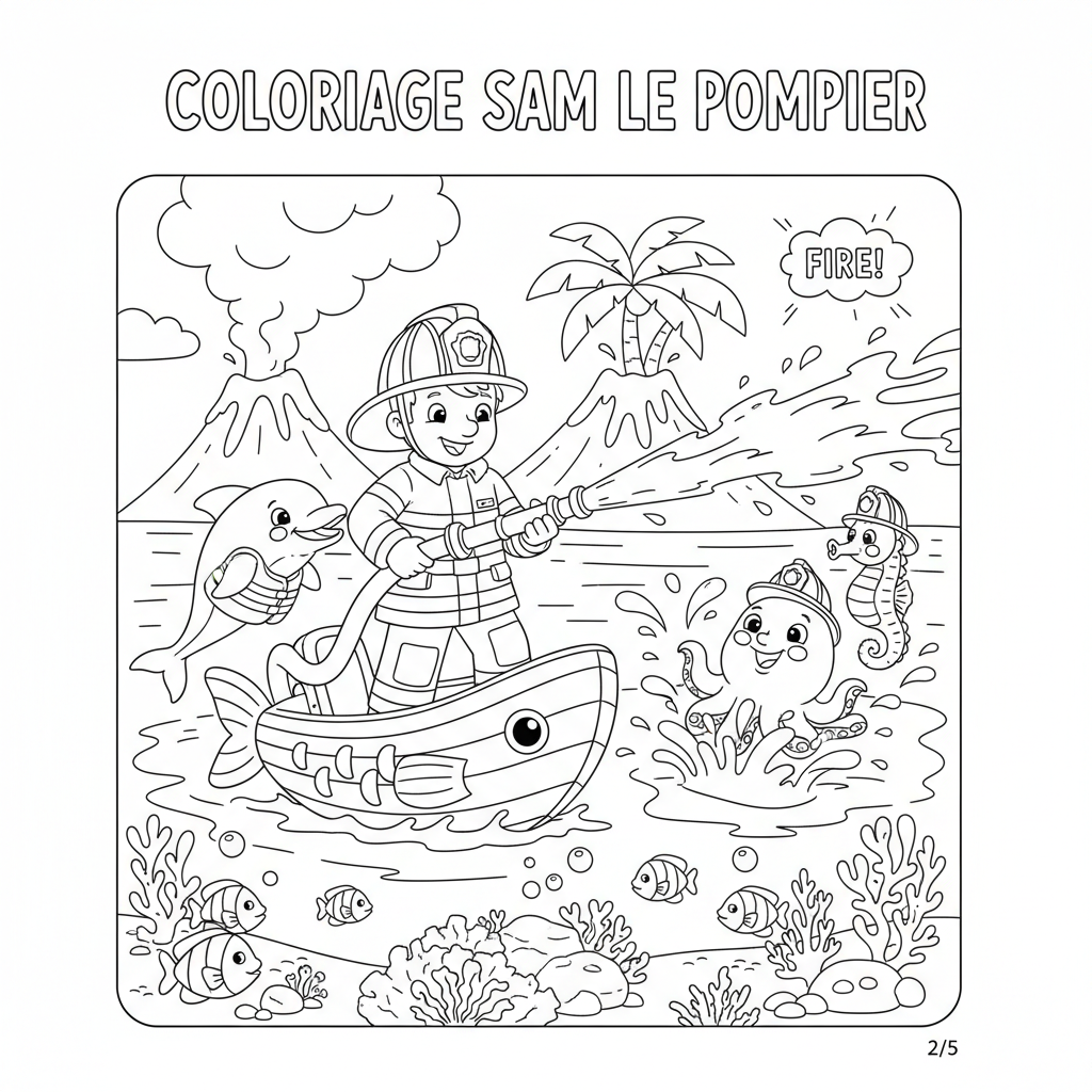 Coloriage coloriage à imprimer sam le pompier 2