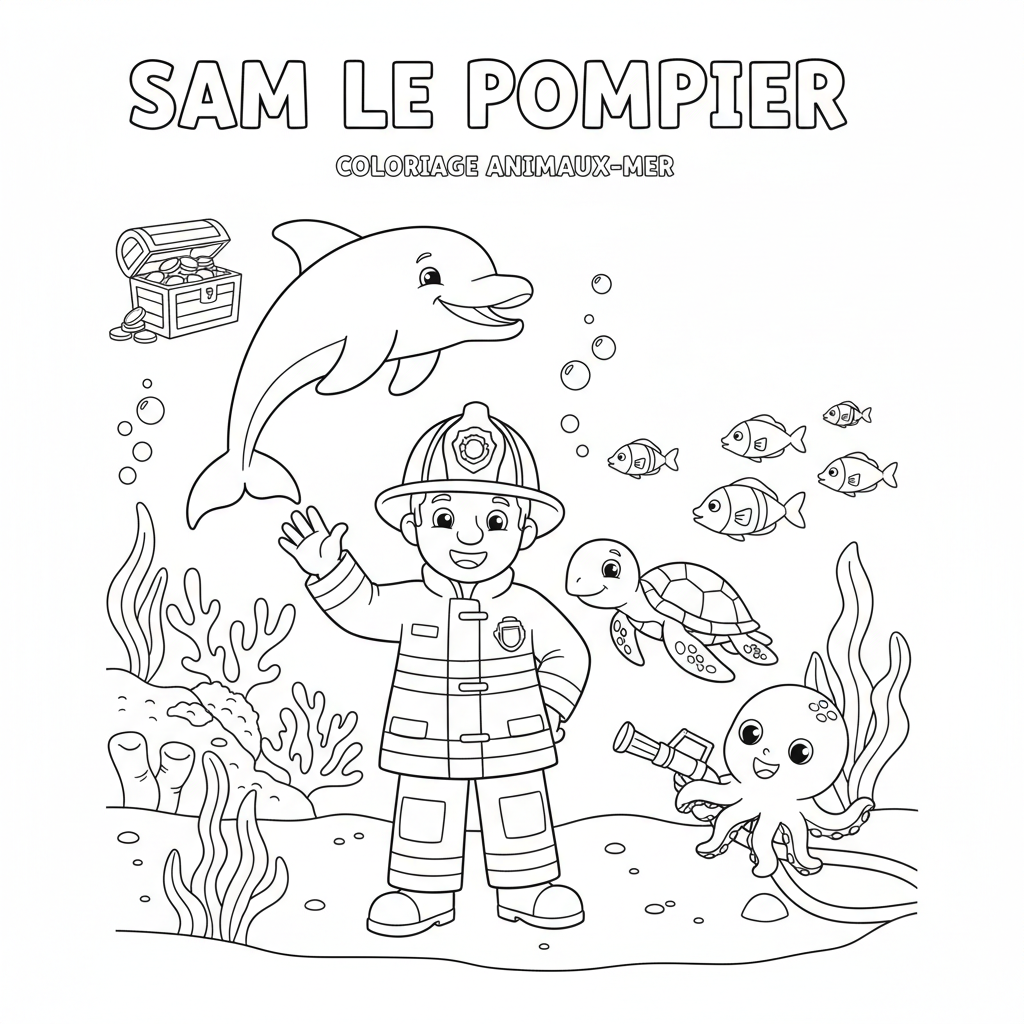 Coloriage coloriage à imprimer sam le pompier 3