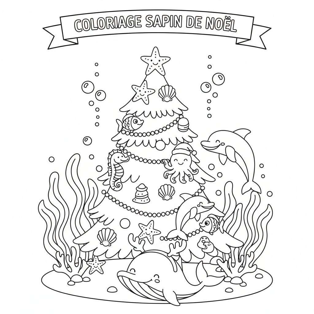 Coloriage coloriage à imprimer sapin de noel 3