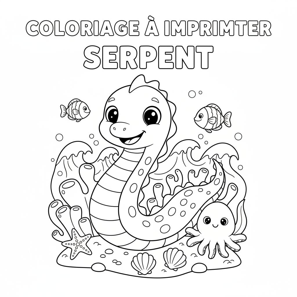 Coloriage À Imprimer Serpent Gratuit pour Enfants à Imprimer
