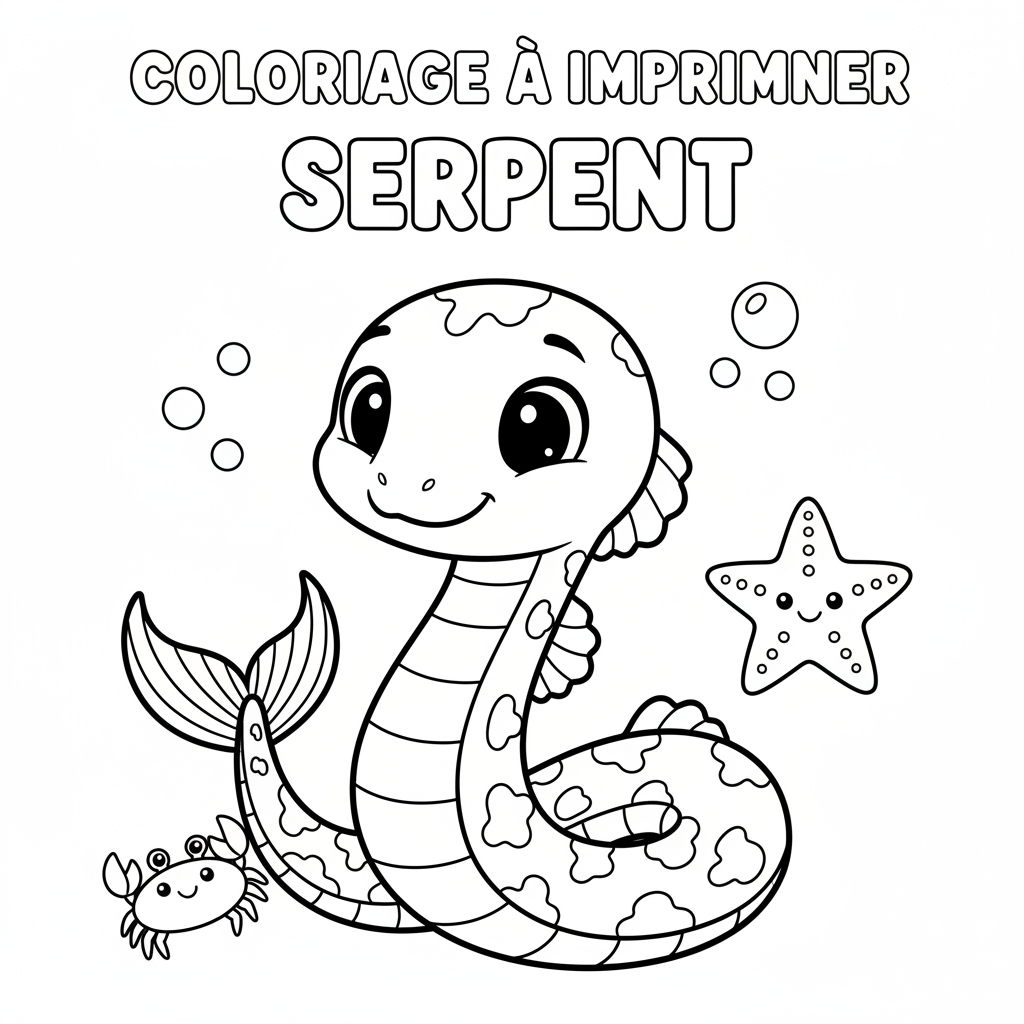 Coloriage coloriage à imprimer serpent 4