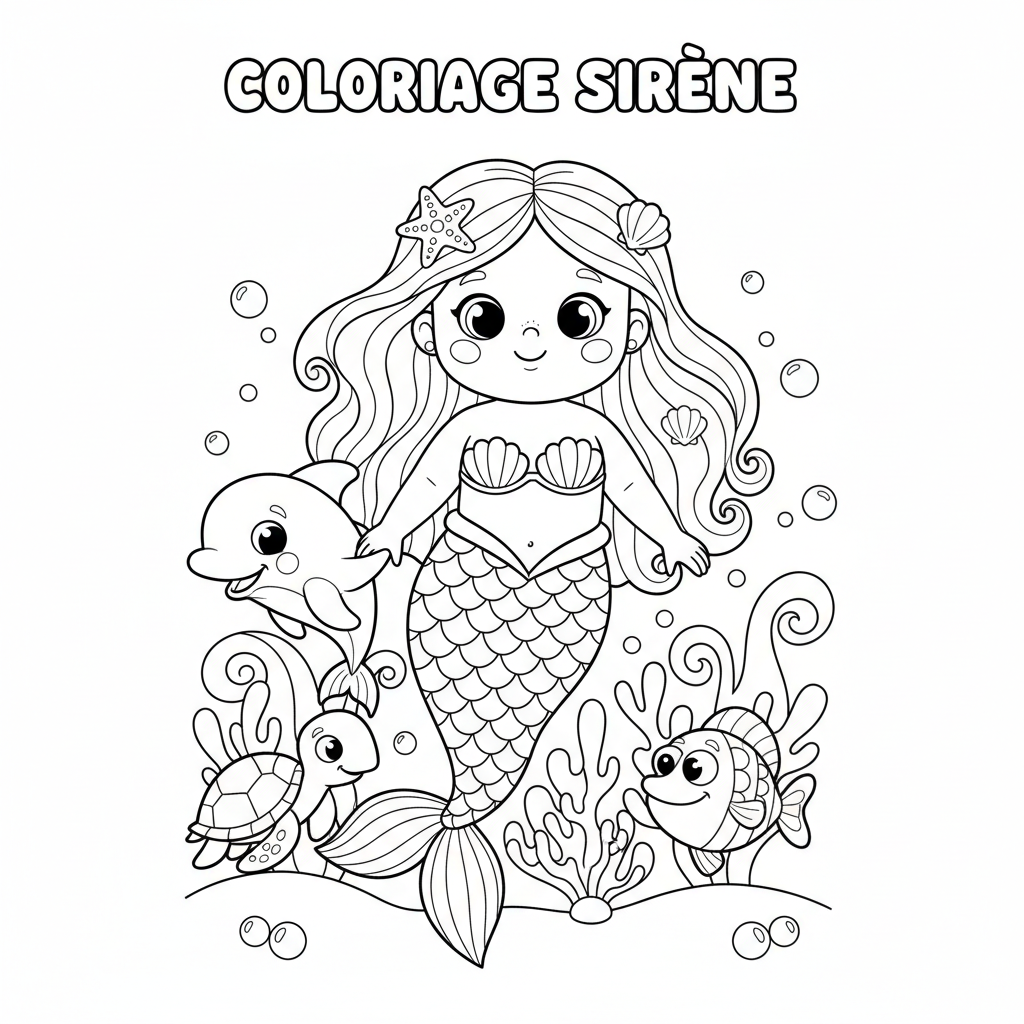 Coloriage coloriage à imprimer sirene