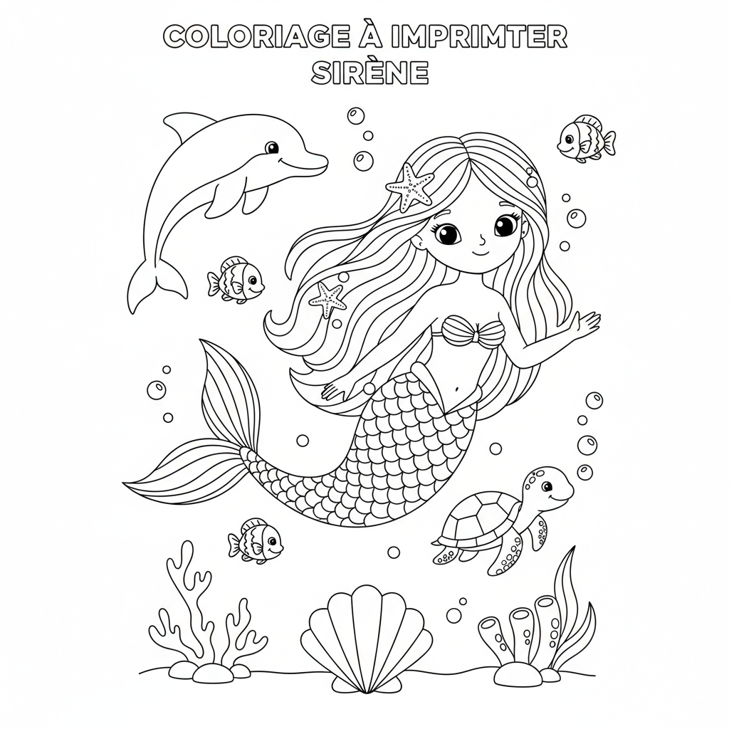 Coloriage coloriage à imprimer sirene 2