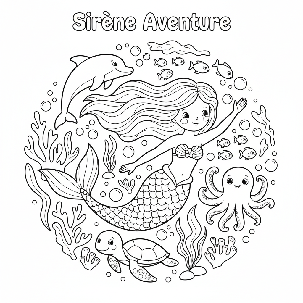Coloriage coloriage à imprimer sirene 5