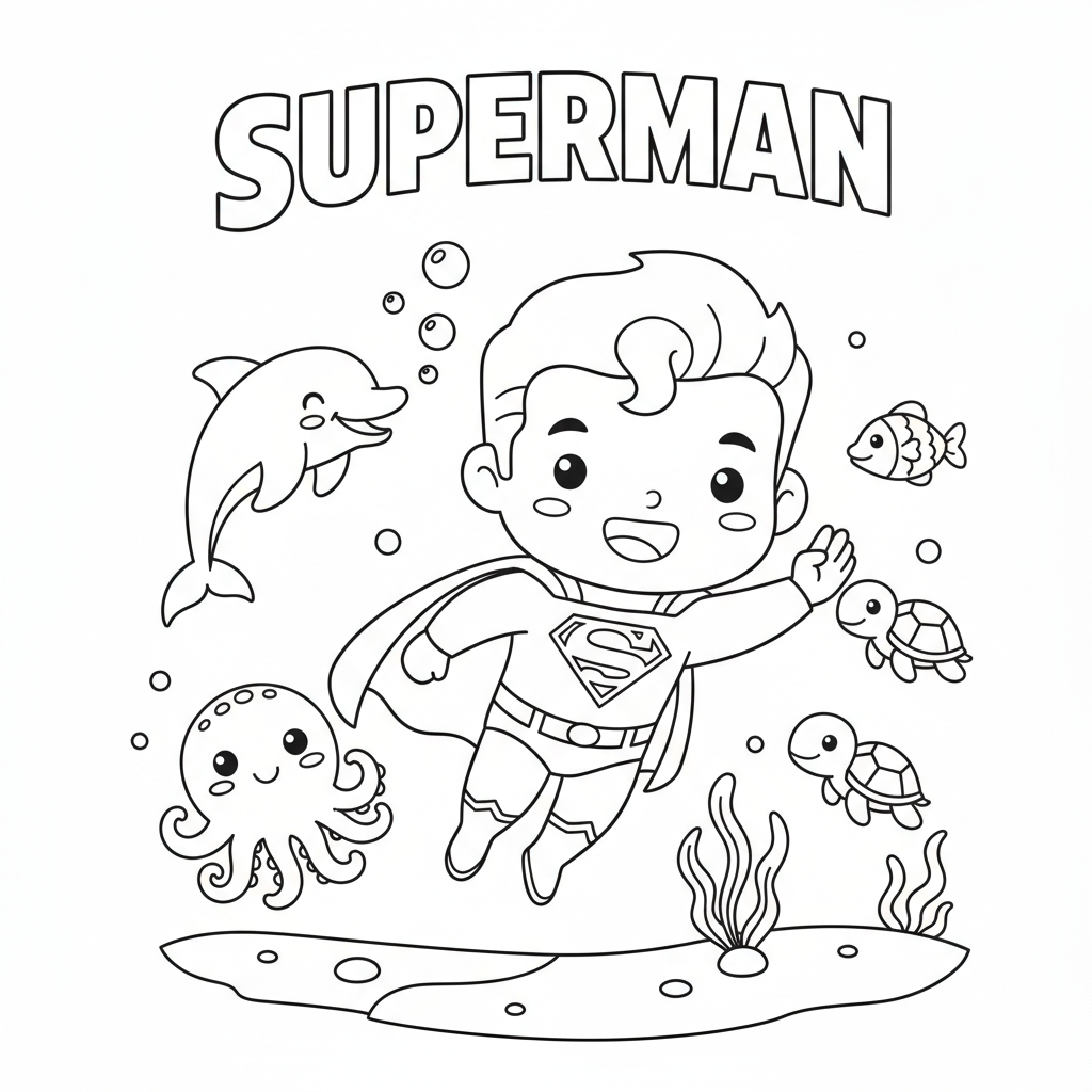 Coloriage À Imprimer Superman Gratuit à Imprimer