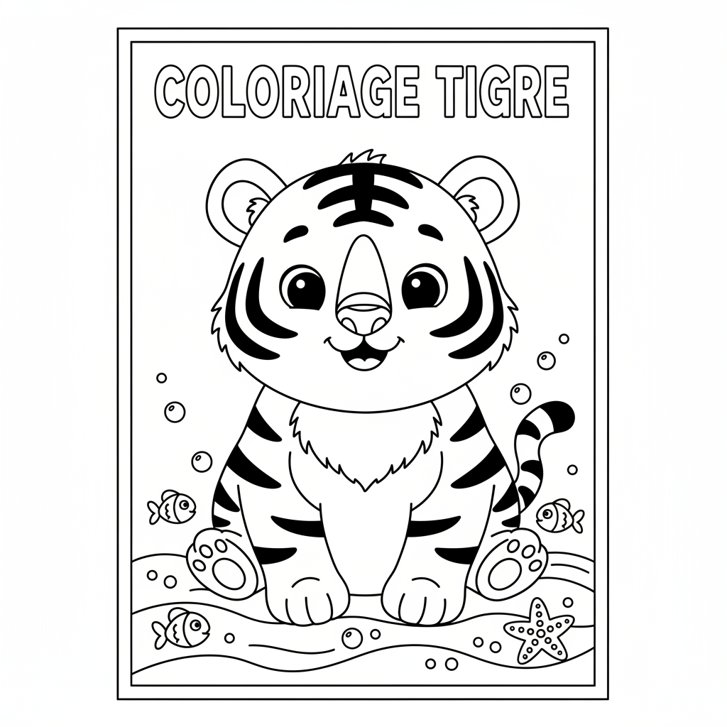 Coloriage À Imprimer Tigre Gratuit pour Enfants