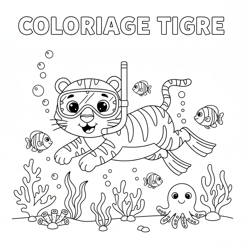 Coloriage coloriage à imprimer tigre 2