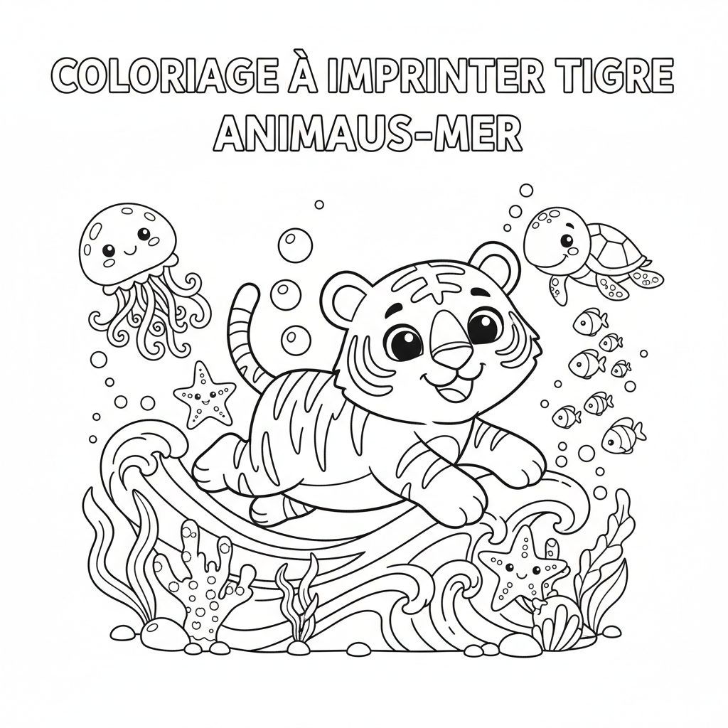 Coloriage coloriage à imprimer tigre 5