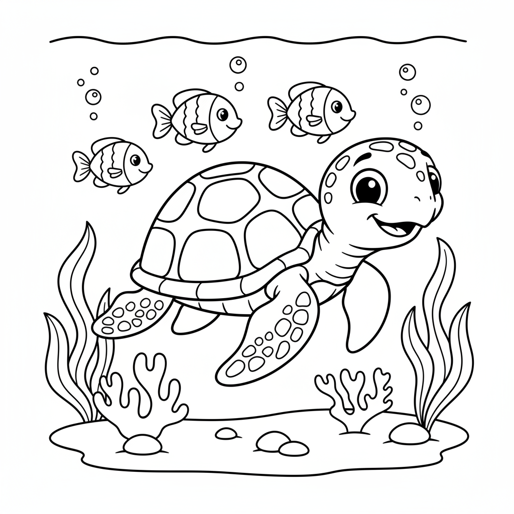 Coloriage coloriage à imprimer tortue 3