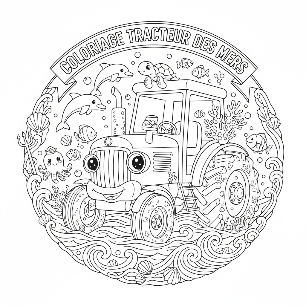 Coloriage coloriage à imprimer tracteur 4