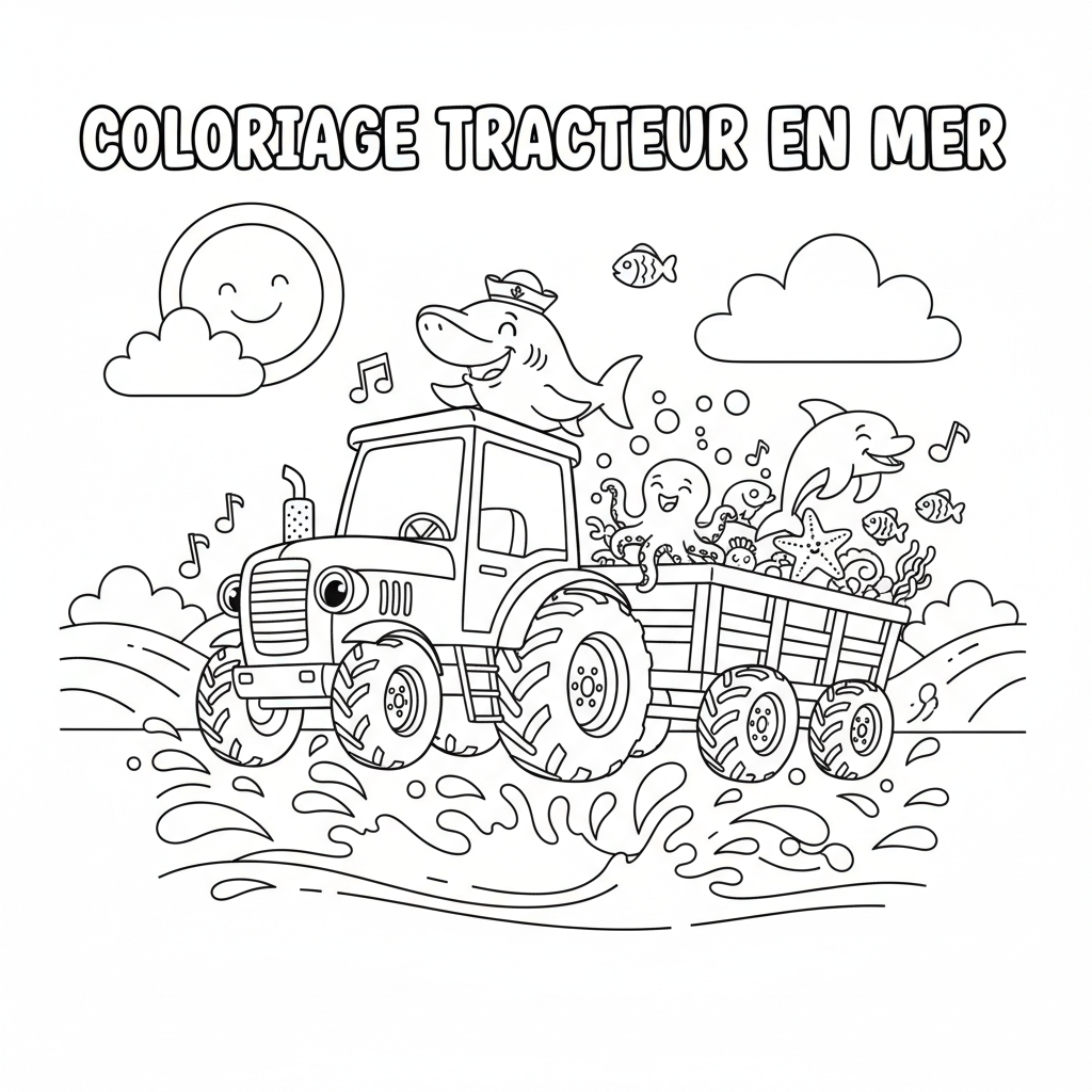 Coloriage coloriage a imprimer tracteur 5