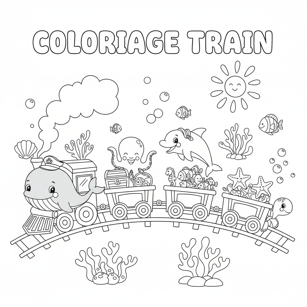 Coloriage coloriage à imprimer train 2