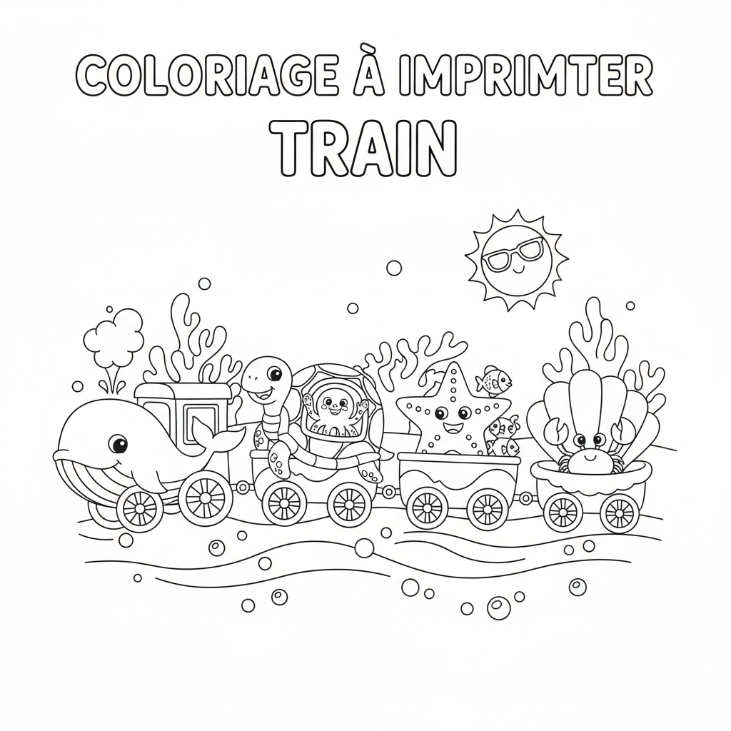 Coloriage coloriage à imprimer train 5