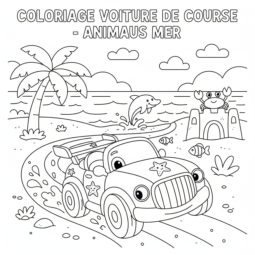 Coloriage coloriage à imprimer voiture de course 3