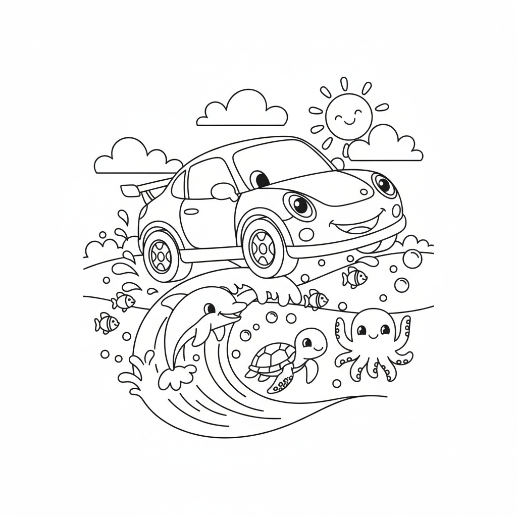 Coloriage coloriage à imprimer voiture de sport 5