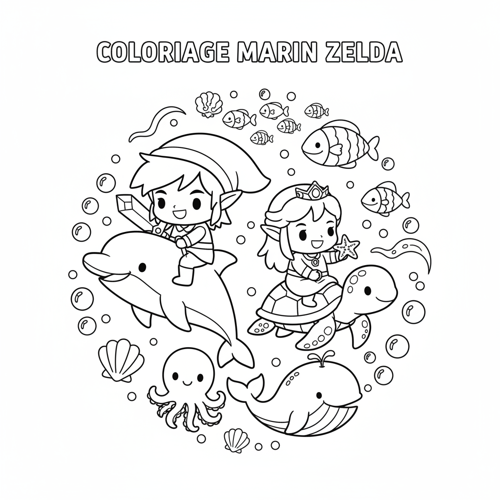 Coloriage À Imprimer Zelda pour les Enfants