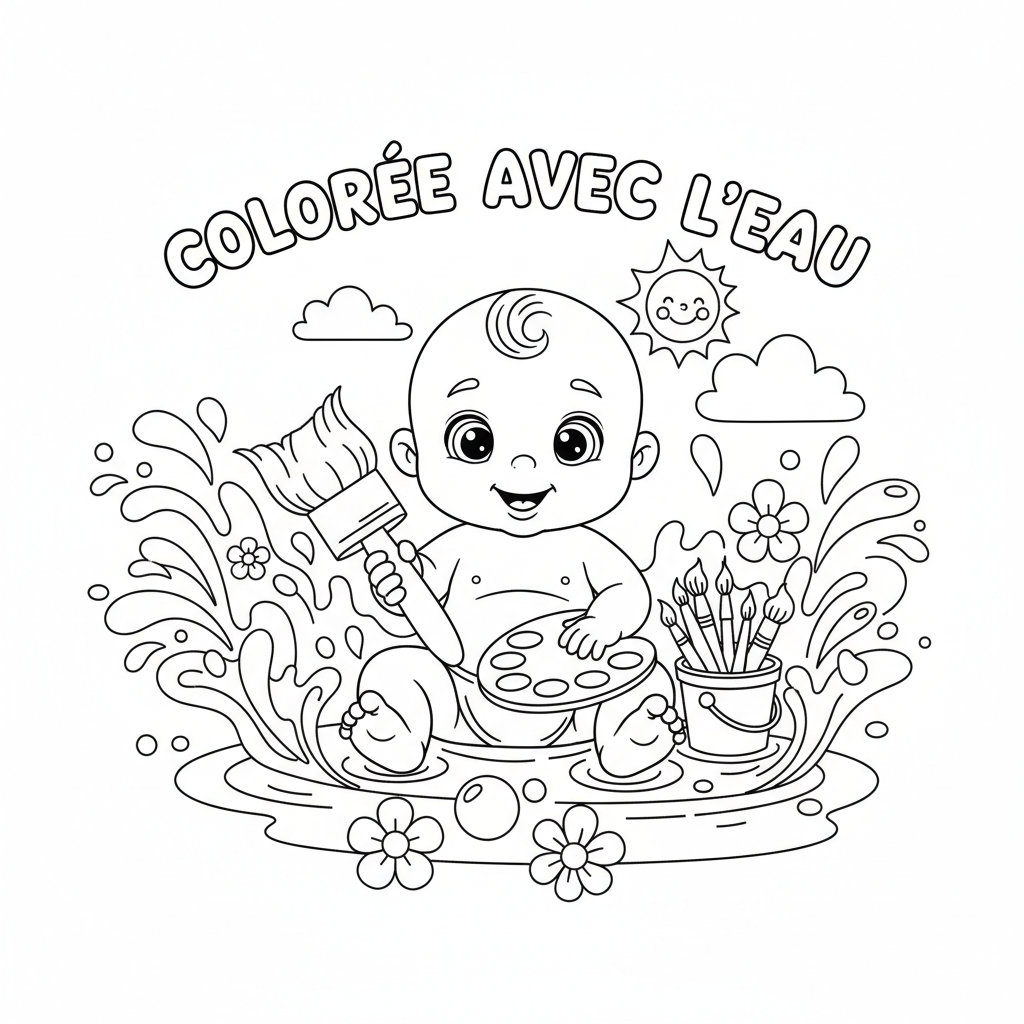 Coloriage À Leau Bébé Gratuit à Imprimer