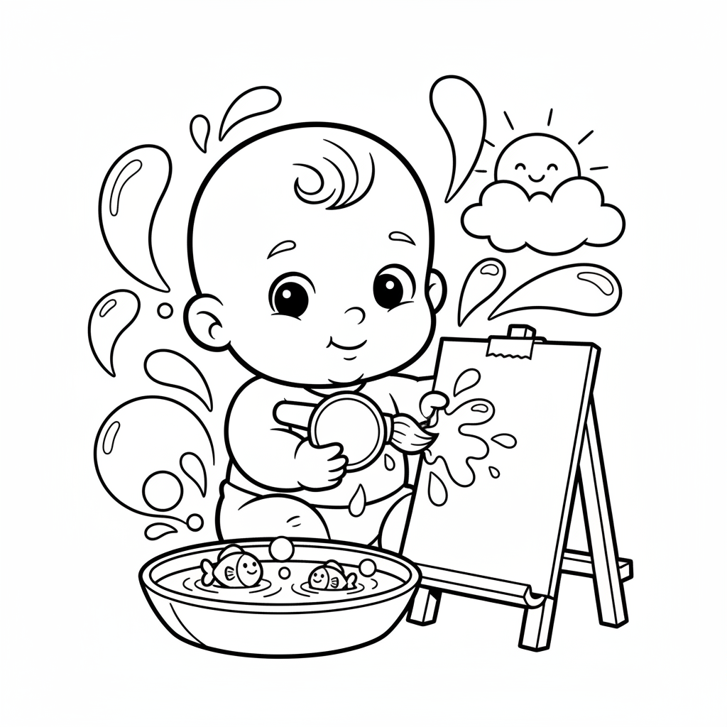Coloriage coloriage à leau bébé 4