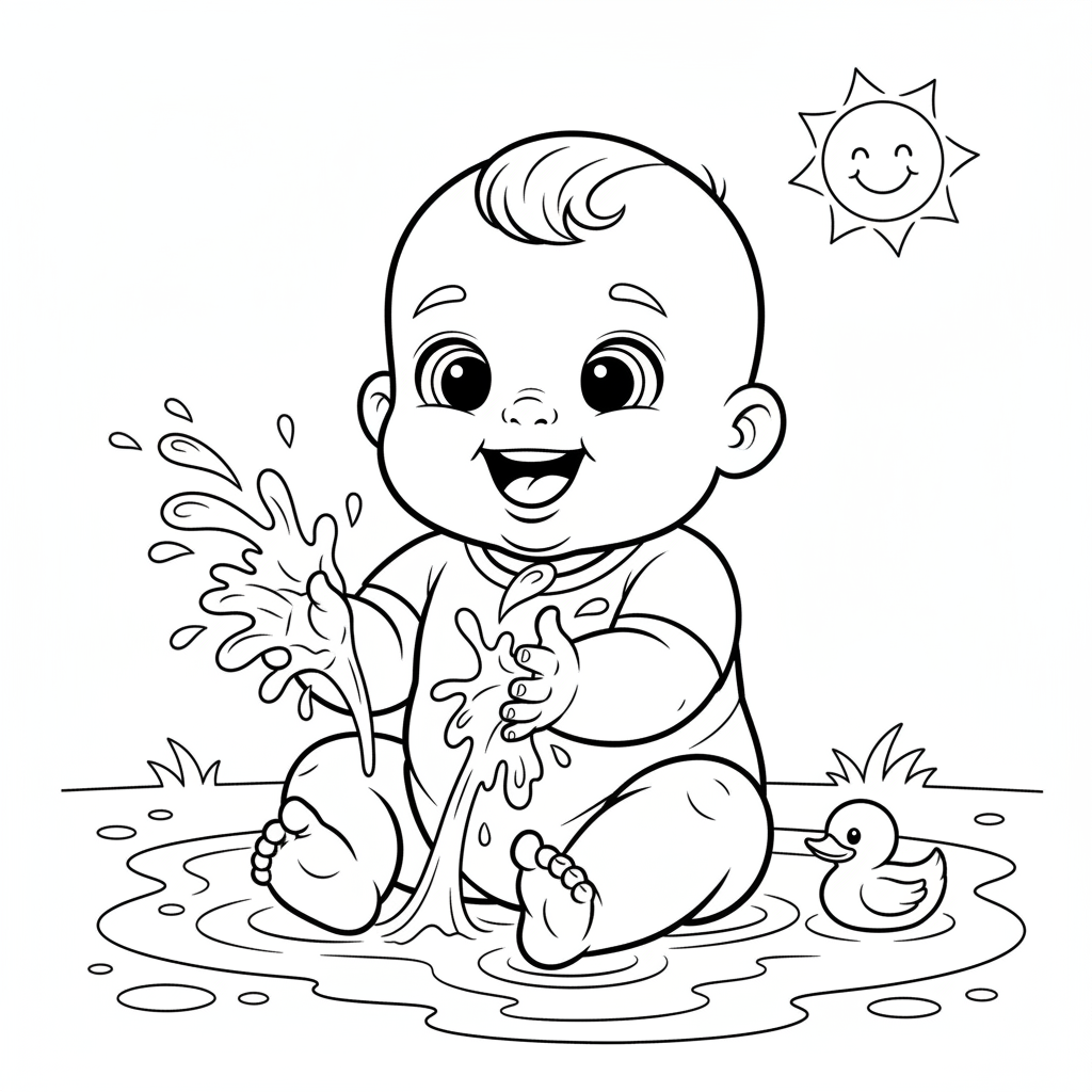 Coloriage coloriage à l'eau bébé 4