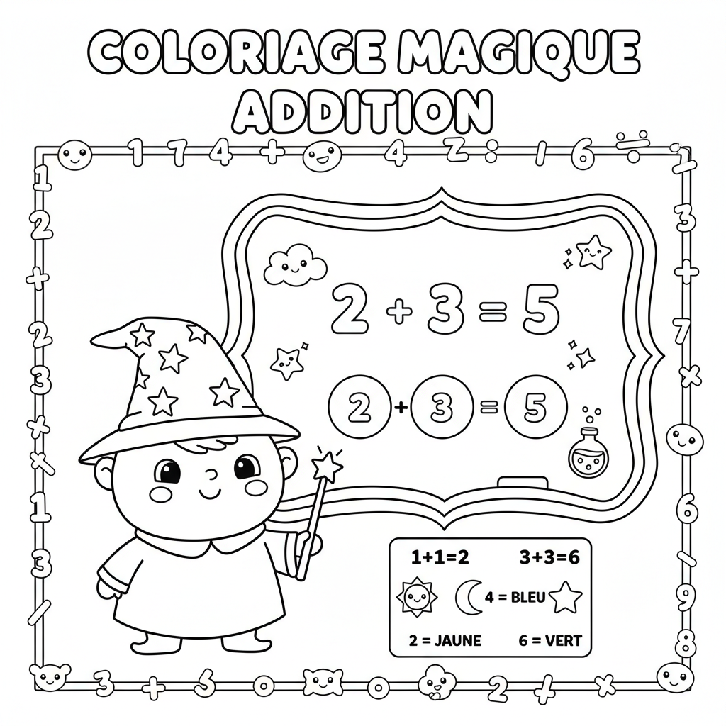Coloriage coloriage addition