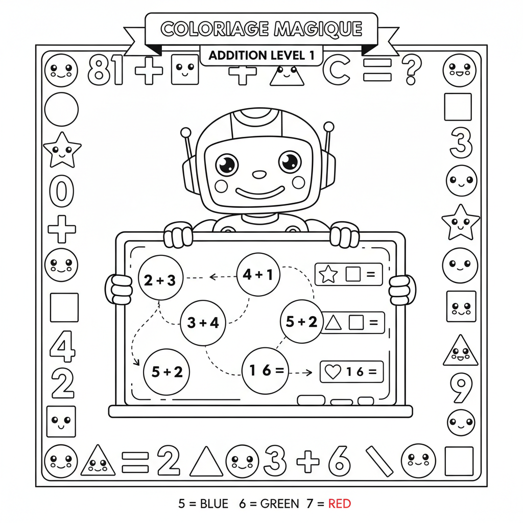 Coloriage coloriage addition 2