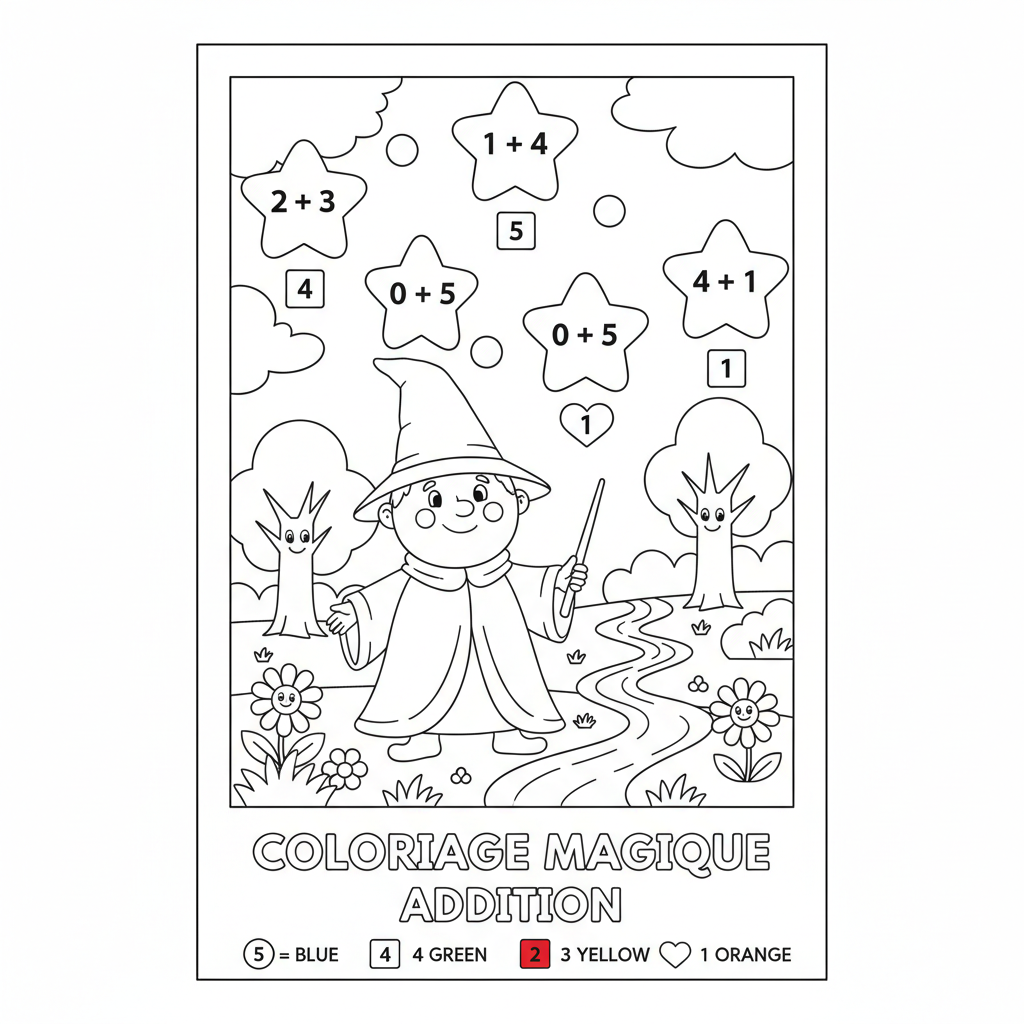 Coloriage coloriage addition 3