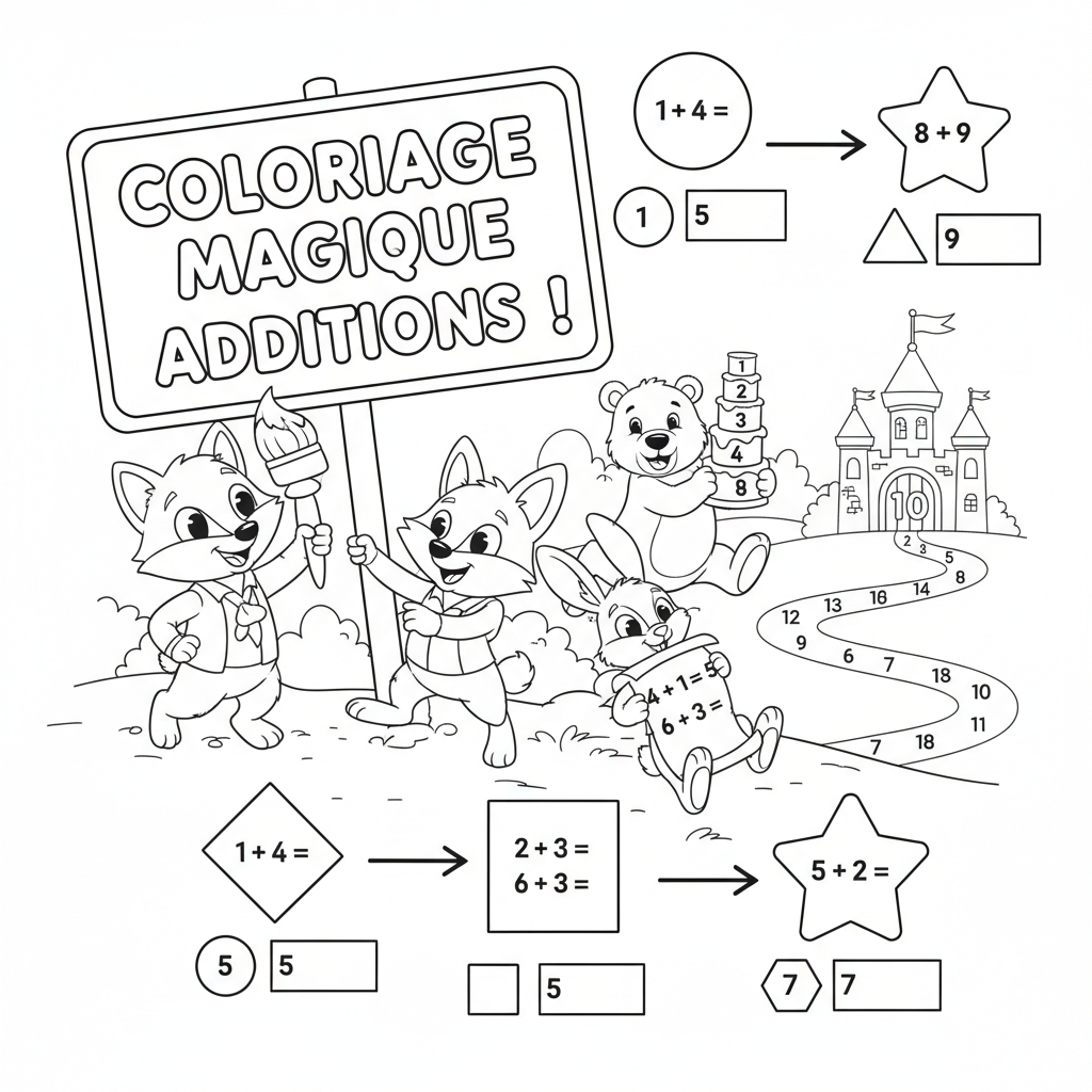 Coloriage coloriage additions 5