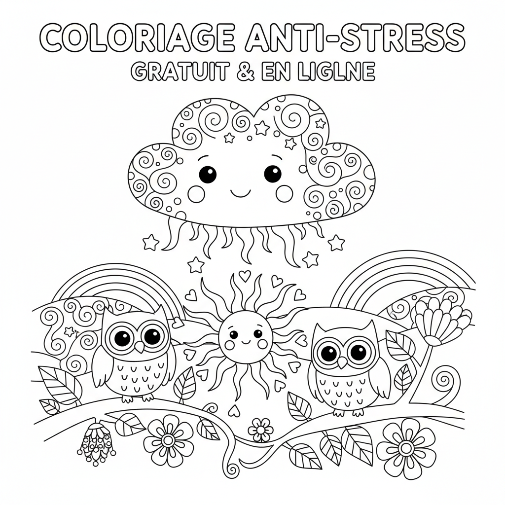 Coloriage Adulte Anti Stress Gratuit En Ligne à Imprimer