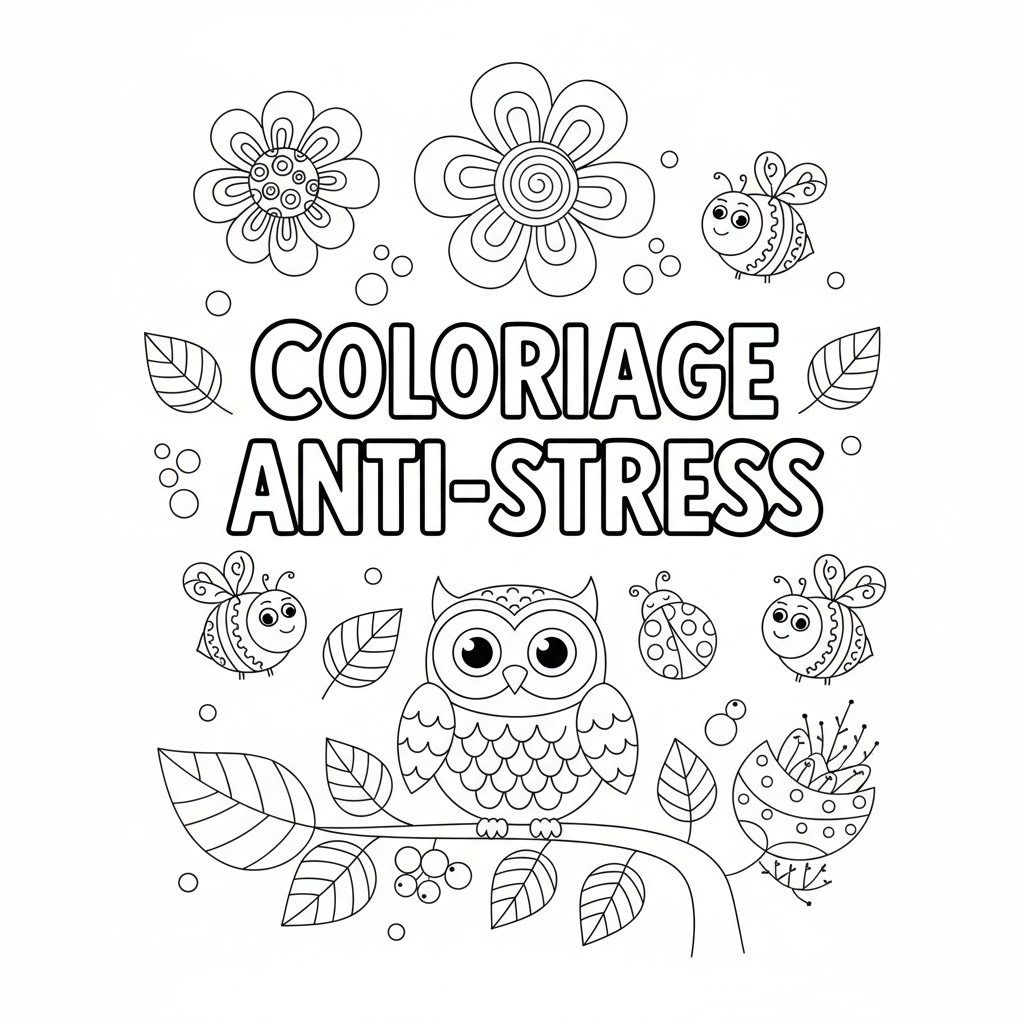 Coloriage Adulte Facile Gratuit à Imprimer pour se Détendre