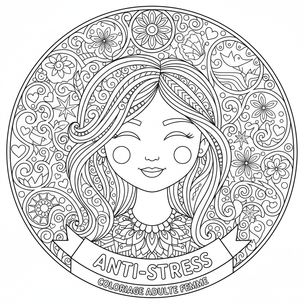 Coloriage coloriage adulte femme 2