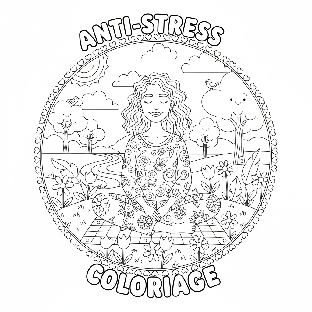 Coloriage coloriage adulte femme 3
