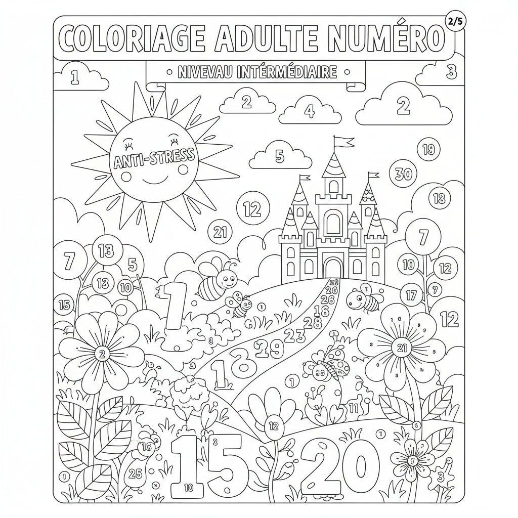 Coloriage coloriage adulte numero 2