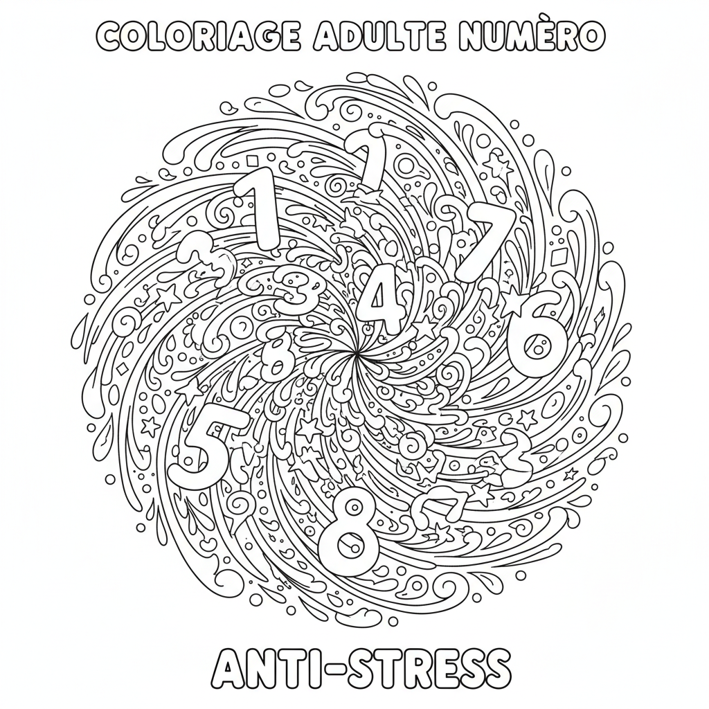 Coloriage coloriage adulte numero 5