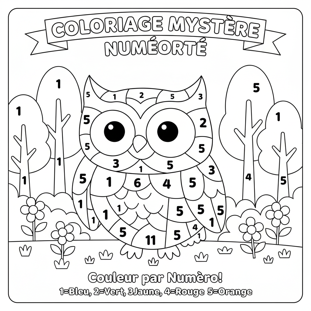 Coloriage coloriage adulte numéroté
