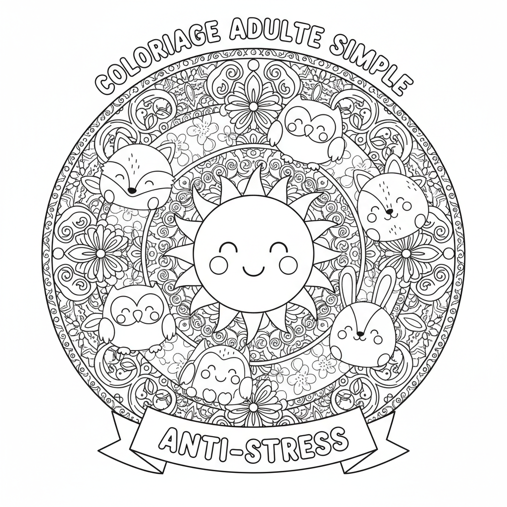 Coloriage coloriage adulte simple 4