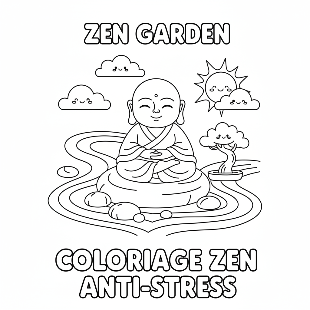 Coloriage Adulte Zen Gratuit à Imprimer pour se Détendre
