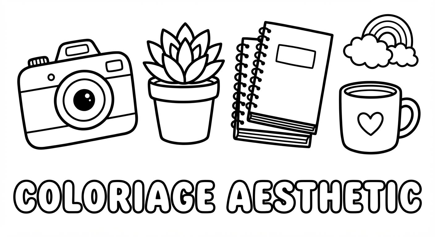 Coloriage Aesthetic à Imprimer Gratuitement