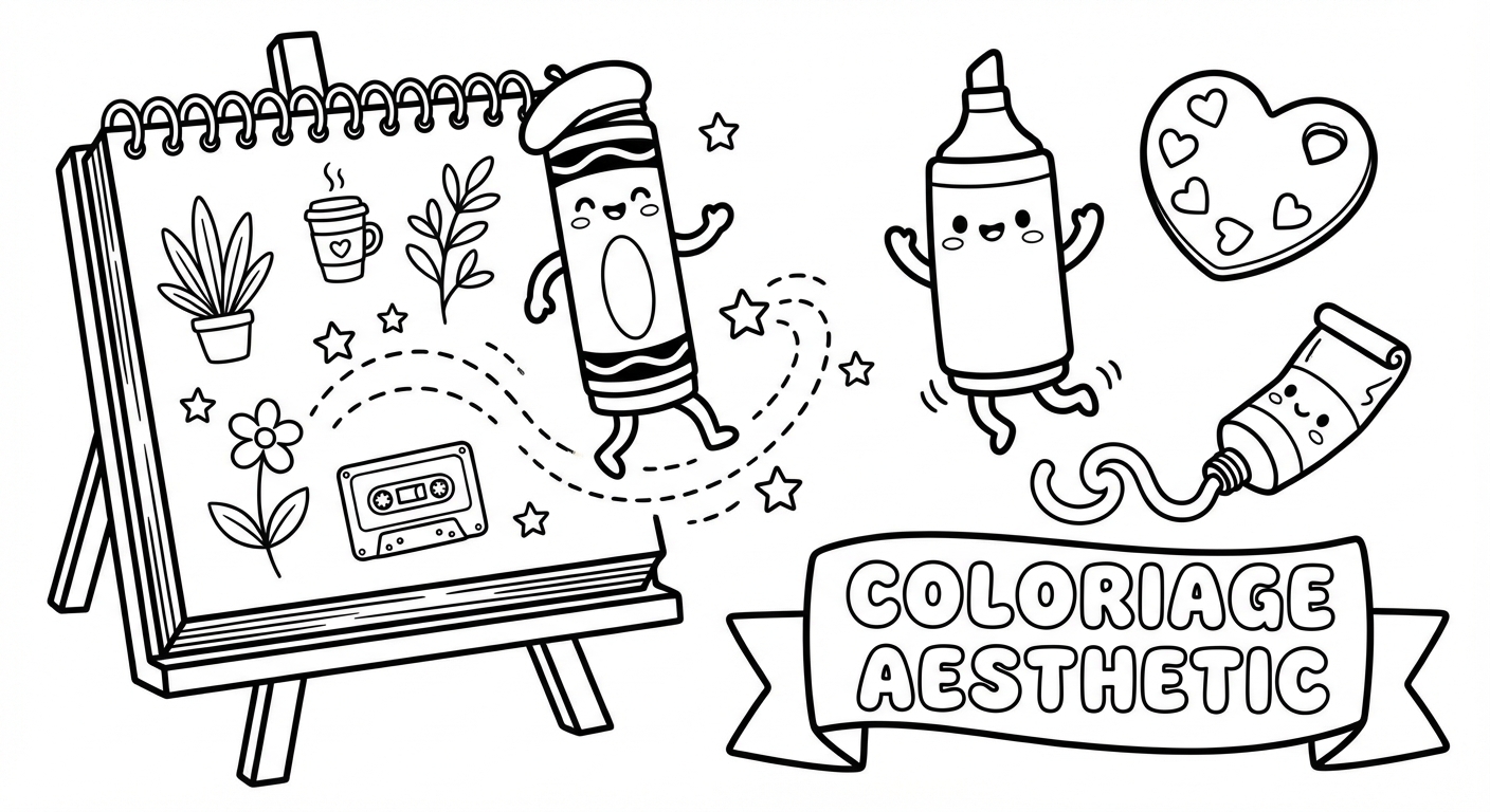 Coloriage coloriage aesthetic 5