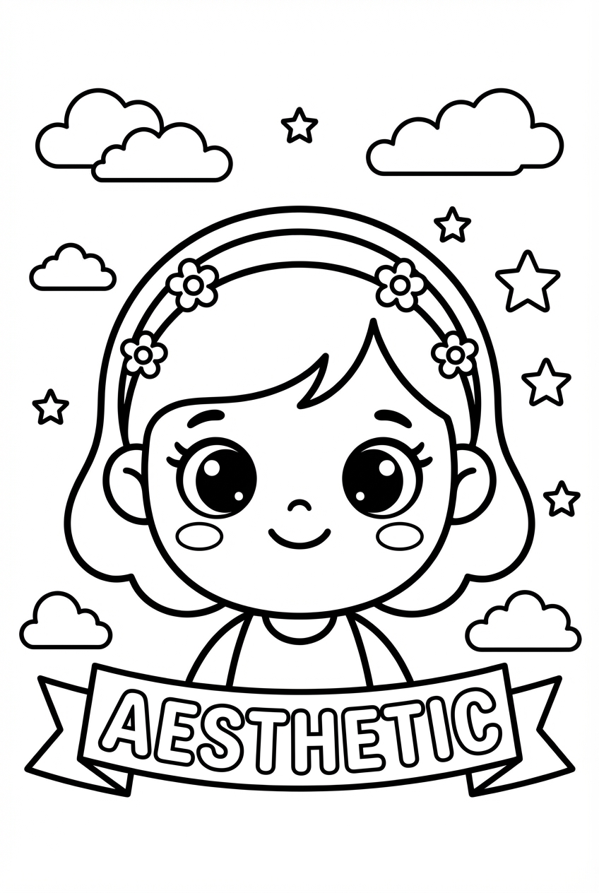 Coloriage coloriage aesthetic 4