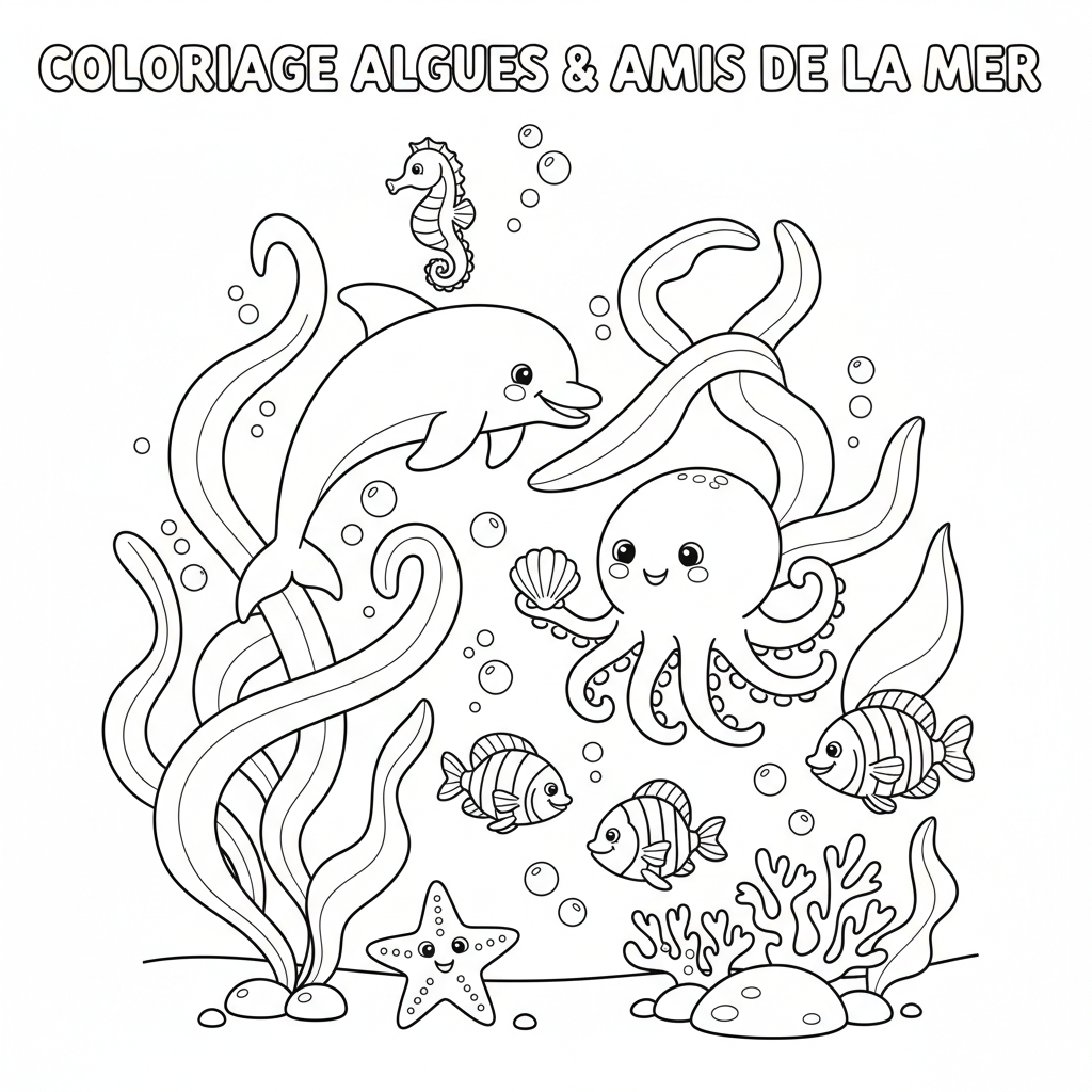 Coloriage coloriage algues 5